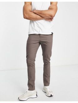 2 pack skinny chinos in brown and beige save