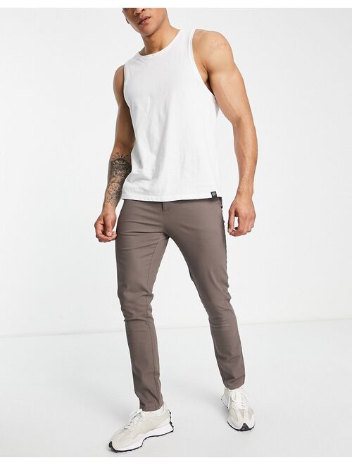 ASOS DESIGN 2 pack skinny chinos in brown and beige save