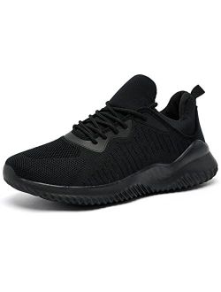 Akk Mens Running Tennis Shoes, Men's Athletic Walking Trainers Breathable Lace Up Mesh Sneakers Workout Casual Sports Shoes
