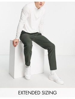 cigarette chinos with pleats in dark green