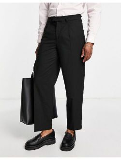 relaxed fit smart pants in black