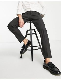 slim smart pants in dark gray