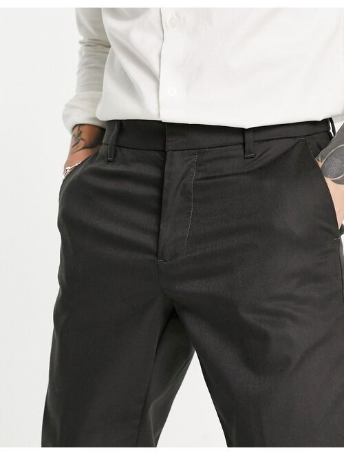 New Look slim smart pants in dark gray