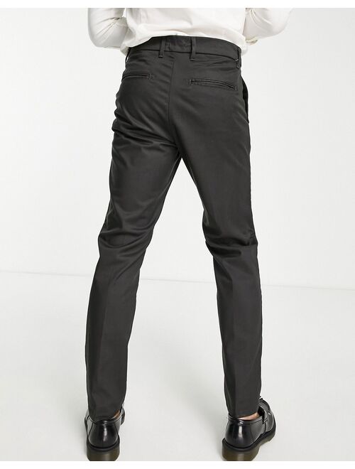 New Look slim smart pants in dark gray