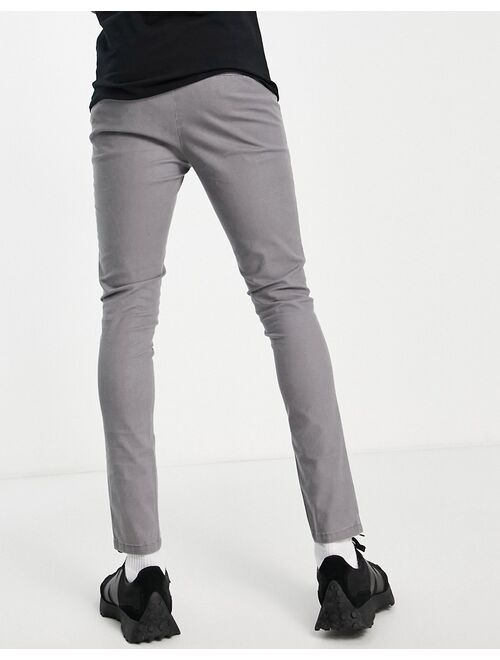 ASOS DESIGN super skinny pants with front pockets in charcoal