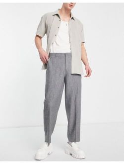 oversized tapered wool mix smart pants in puppytoooth