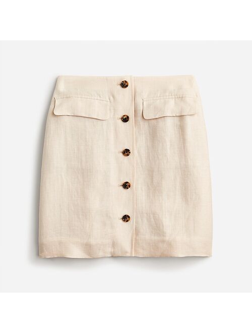 J.Crew Button-front linen-cupro skirt