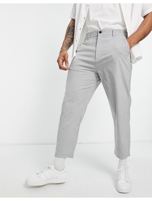 Pull&Bear loose tailored pants in gray