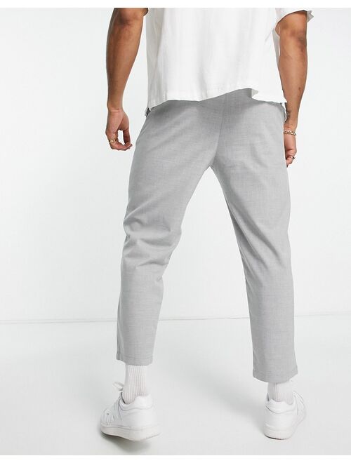 Pull&Bear loose tailored pants in gray