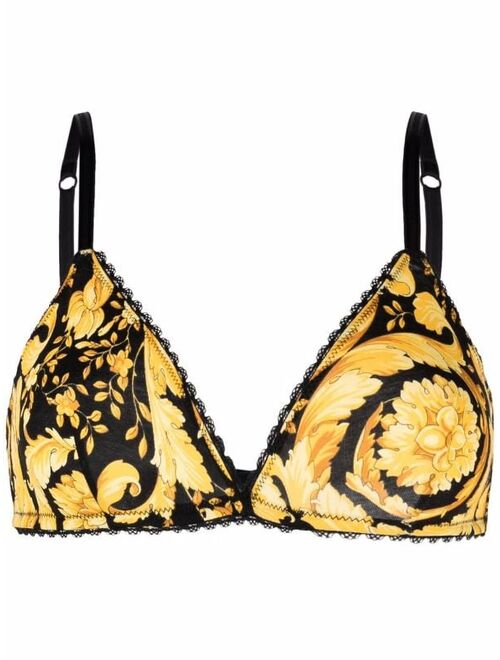 Versace baroque-print triangle bra