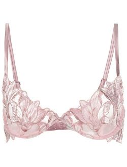 Lily velvet embroidered bra