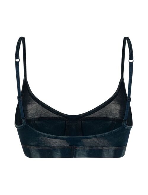 Diesel logo-patch denim bra