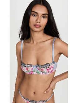 floral and card embroidery bra