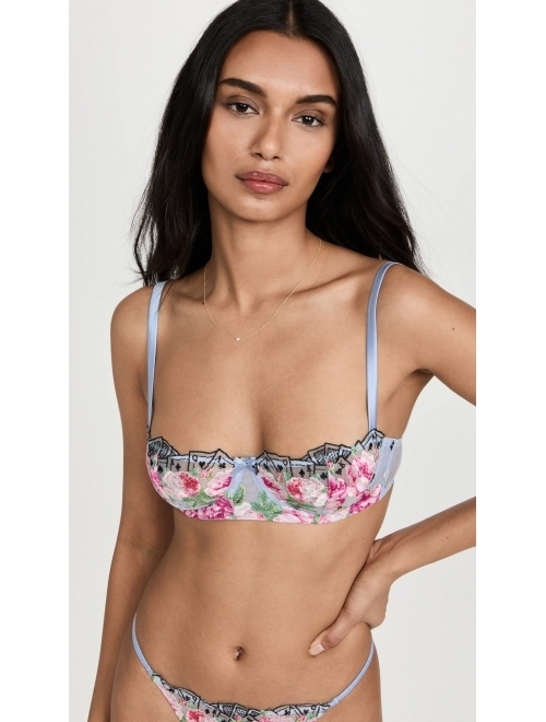 Fleur Du Mal floral and card embroidery bra