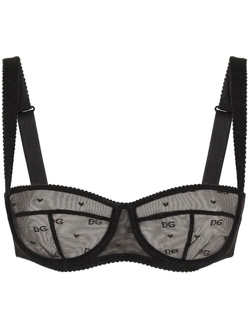 Dolce & Gabbana monogram-pattern balconette bra