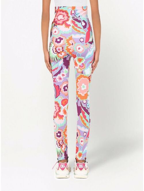 Dolce & Gabbana floral-print high-waisted leggings