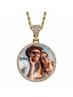 Interestprint Custom Pendant Necklace with Photo, Couple on The Beach Valentine's Christmas Day Personalized Picture Photo Pendant Necklace
