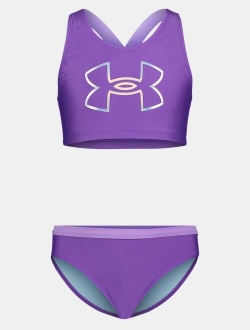 Girls' UA Logo Elastic Racerback Top 2-Piece Bikini Set