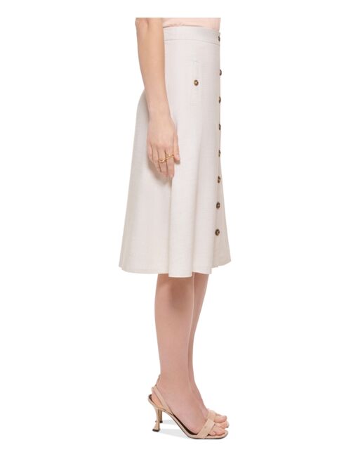 Calvin Klein Petite Button Detail A-Line Skirt