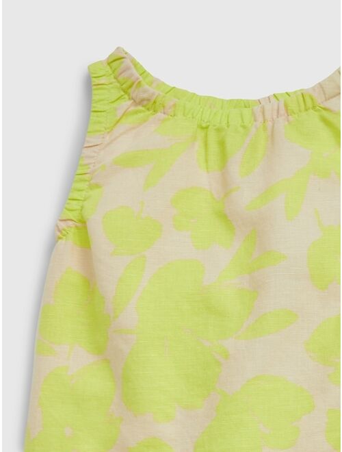 Gap Toddler Linen-Cotton Floral Two-Piece Outfit Set