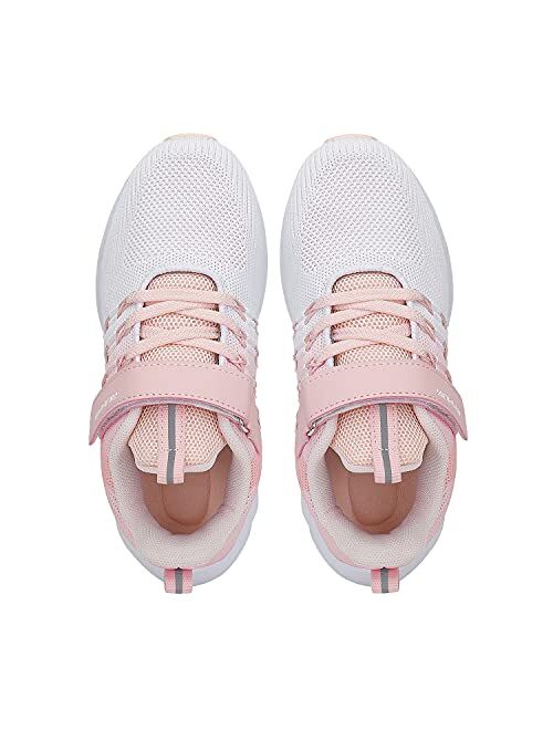 RUMPRA Boys Girls Running Shoes Kids Lightweight Breathable Strap Athletic Walking Sneakers