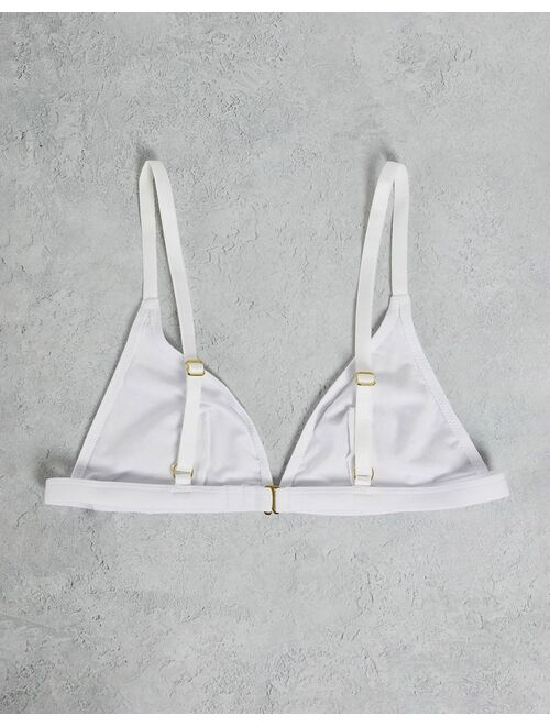 ASOS DESIGN 3 pack cotton triangle bra in splotch