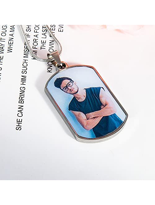 Farfume Personalized Photo Necklace Custom 2 Pictures Jewelry Beautiful Pendant Hold Pictures