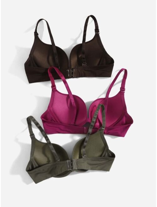 Shein 3pack Solid Underwire Bra