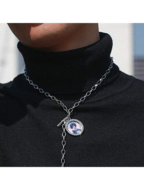 YIMERAIRE Chain Pendant Hip Hop Jewelry Picture Pendant Necklace for Men with Tennis Chain Angel Wing Necklace with Pendant Custom Jewelry