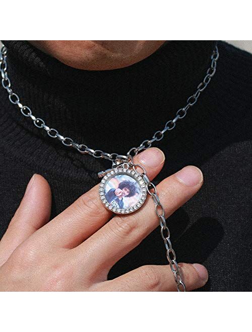 YIMERAIRE Chain Pendant Hip Hop Jewelry Picture Pendant Necklace for Men with Tennis Chain Angel Wing Necklace with Pendant Custom Jewelry