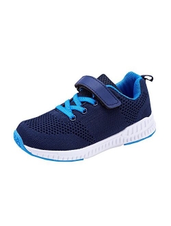Casbeam Kids Breathable Sneakers Mesh Lightweight Easy Walk Casual Sport Strap Athletic Running Shoes for Boys Girls