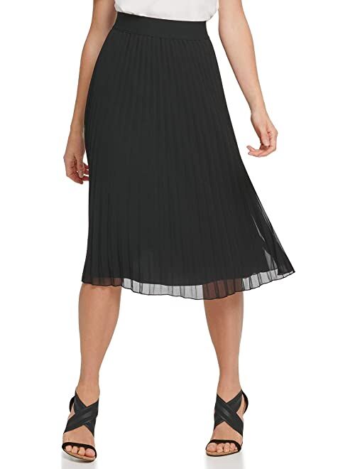 DKNY Women's Pull on Plisse Pleated Maxi Skirt