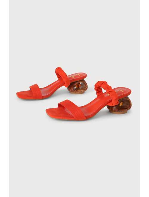 Lulus Opalo Red Sculpted Heel Slide Sandals
