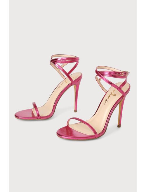 Lulus Sydd Pink Ankle Wrap High Heel Sandals