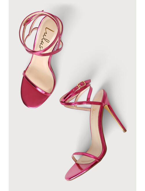 Lulus Sydd Pink Ankle Wrap High Heel Sandals