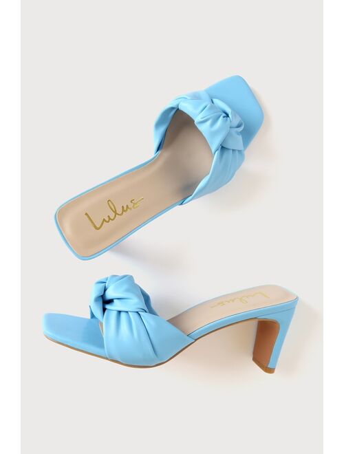 Lulus Lunko Blue High Heeled Slide Sandals