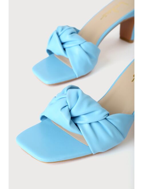 Lulus Lunko Blue High Heeled Slide Sandals