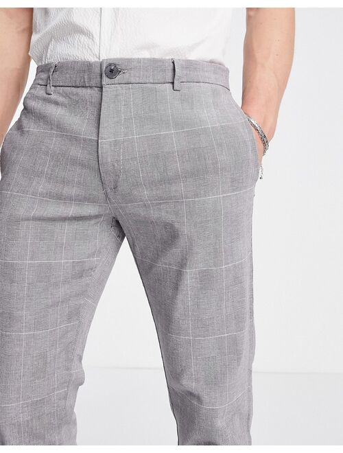 River Island slim smart trousers in grey check