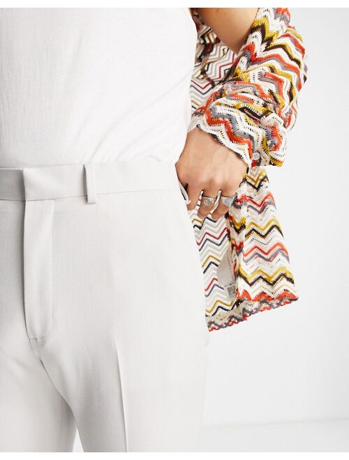 ASOS DESIGN smart flared pants in stone