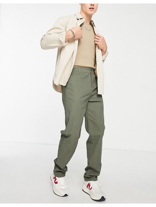 ASOS DESIGN relaxed chinos in washed green