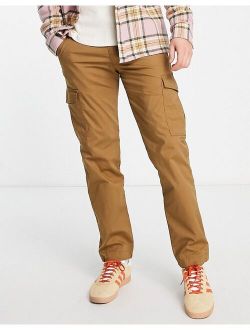 Selected Homme organic cotton blend straight cargo pants in brown