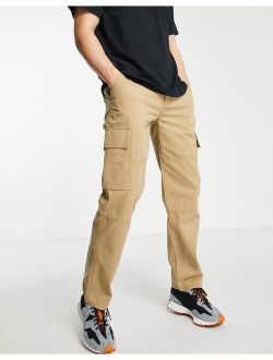 straight cargo pants in tan