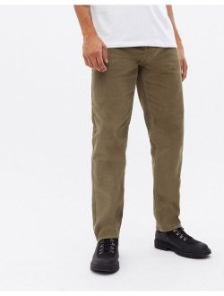 straight fit cord pants in khaki