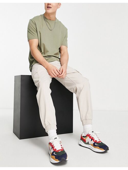 New Look tapered cargo pants in stone
