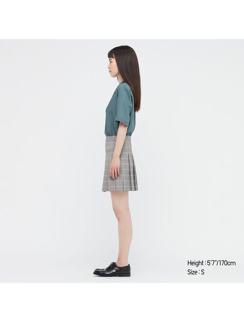 UNIQLO Pleated A-Line Mini Skirt