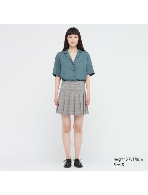 UNIQLO Pleated A-Line Mini Skirt