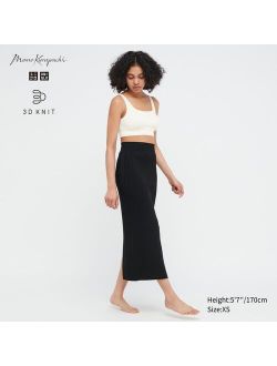 3D Knit Ribbed Back Slit Skirt (Mame Kurogouchi)