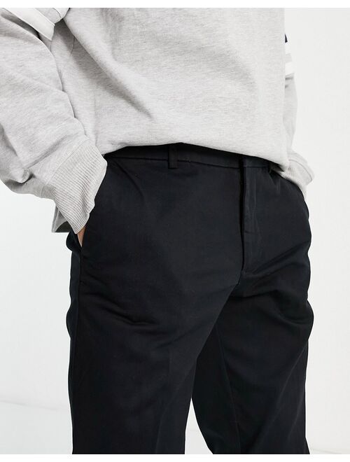 New Look slim straight chino pants in black
