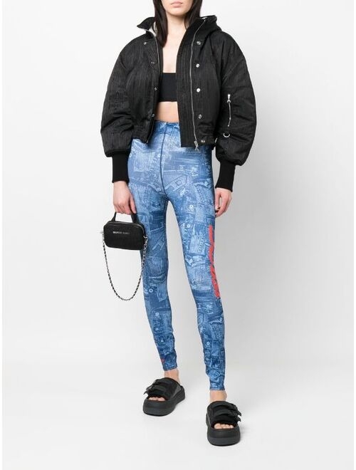 Diesel side logo-print leggings