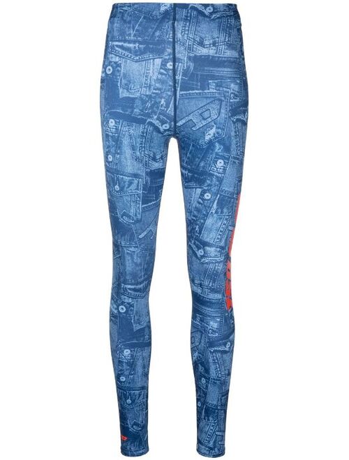 Diesel side logo-print leggings